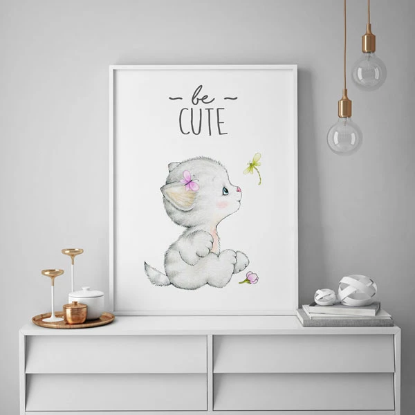 تابلو اتاق کودک سالی وود طرح گربه کد T170329