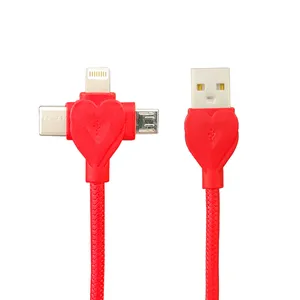 کابل تبدیل USB به لایتنینگ / USB-C / microUSB مدل LMT-132 طول 1 متر