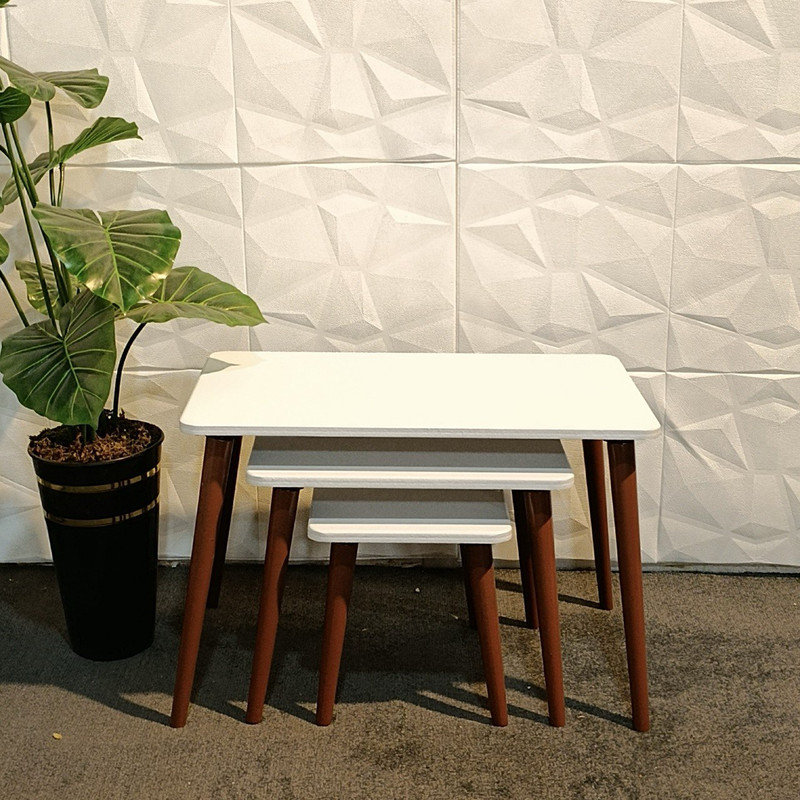 میز عسلی مستطیلی مدل مینیمال کد ۳۲۵ مجموعه ۳ عددی