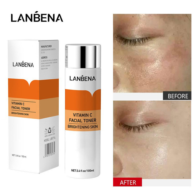 تونر پاک کننده صورت لنبنا مدل VITAMIN C حجم 100 میلی لیتر