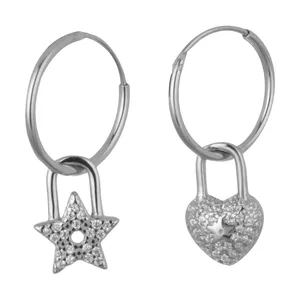 گوشواره نقره زنانه گالری شمرون مدل قفل کد EAR600S0