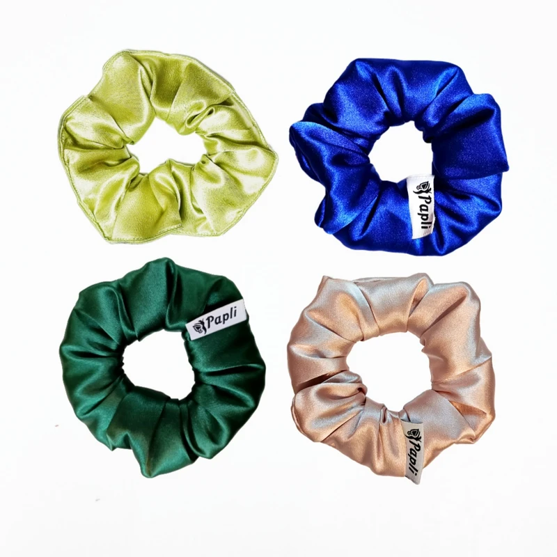 کش مو زنانه مدل اسکرانچی ساتن بسته 4 عددی