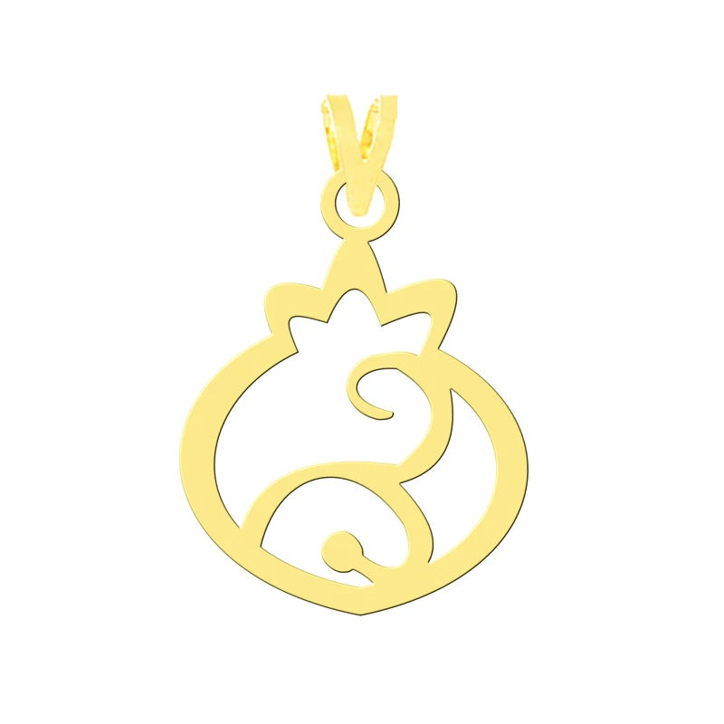 آویز گردنبند طلا 18 عیار زنانه کرابو طرح انار مدل Kr3178