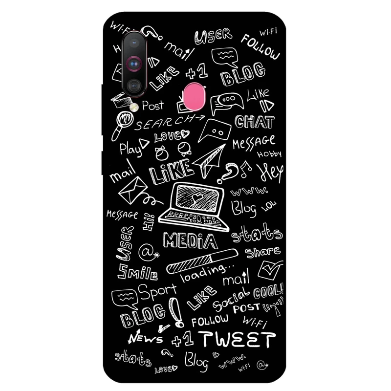 کاور مگافون طرح رسانه های اجتماعی مدل 1898 مناسب برای گوشی موبایل سامسونگ Galaxy M30 / A40 S         