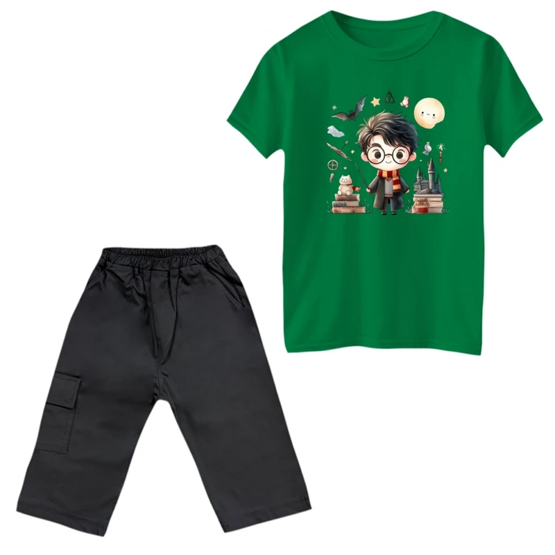 ست تی‌شرت و شلوارک پسرانه مدل هری پاتر کد 5