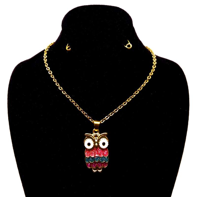 گردنبند دخترانه طرح جغد کد 102