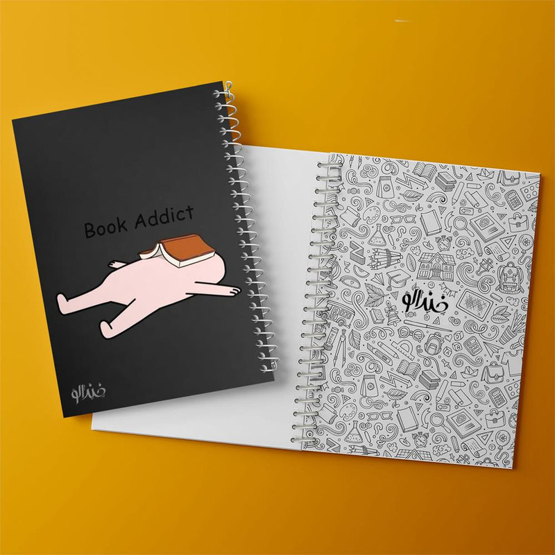 دفتر زبان 50 برگ خندالو مدل دو خط طرح کتاب کد 25856