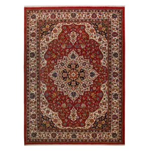 فرش دستباف نه و نیم متری طرح لچک و ترنج کد 121375