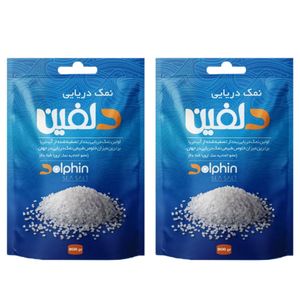 نمک دریایی ید دار دلفین - 900 گرم بسته 2 عددی