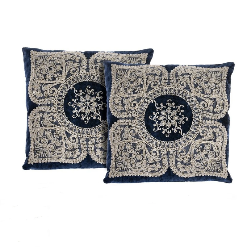 کاور کوسن طرح چهار پر سایز 42x42 سانتی متر مجموعه ۲ عددی