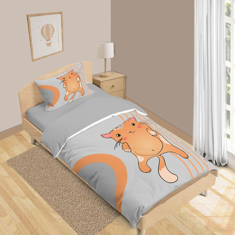 سرویس روتختی 1 نفر 5 تکه نوپه هوم مدل گربه T6138