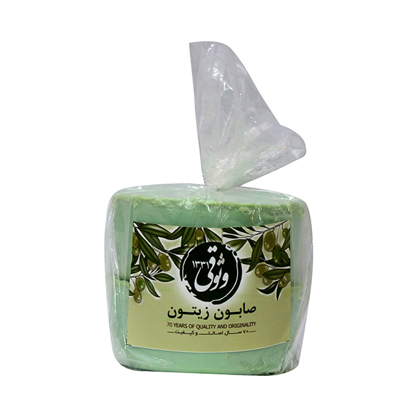 صابون شستشو وثوقی مدل زیتون کد 006 وزن 200 گرم بسته 2 عددی