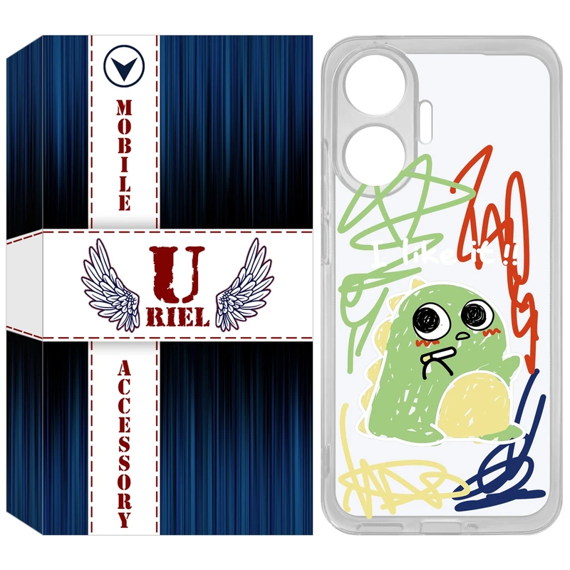 کاور یوریل مدل Clear کد 21 طرح دایناسور نقاش مناسب برای گوشی موبایل شیائومی Poco F7