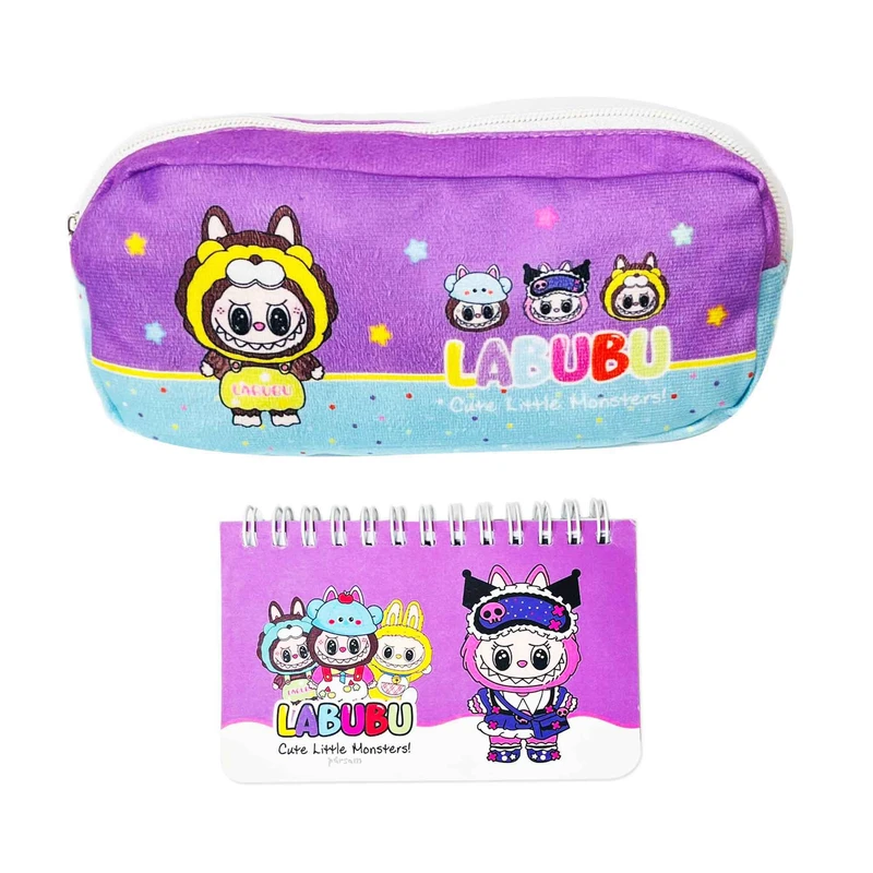 دفترچه یادداشت 80 برگ مدل لبوبو همراه جامدادی