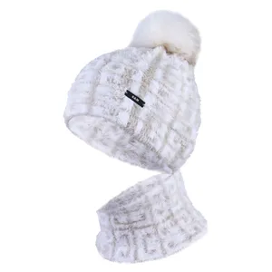 ست کلاه و شال گردن مدل رینگی خز لبه برگرد کد 560