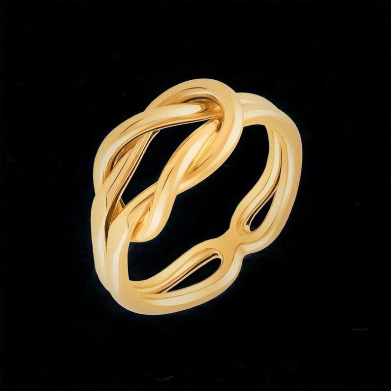 انگشتر طلا 18 عیار زنانه با طرح کارتیه گره دوست خوب مدل DK296 سایز 56 - - 6