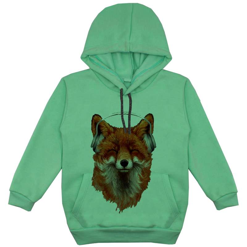 هودی پسرانه مدل گرگ F221  رنگ سبز