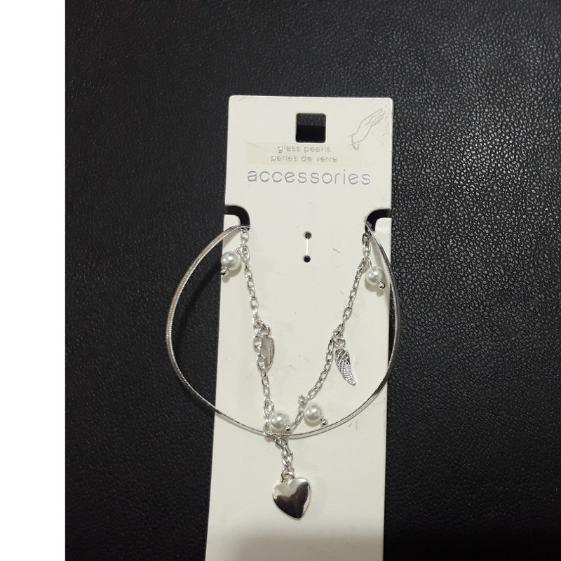 دستبند زنانه اکسسورایز مدل قلب و بال کد P69