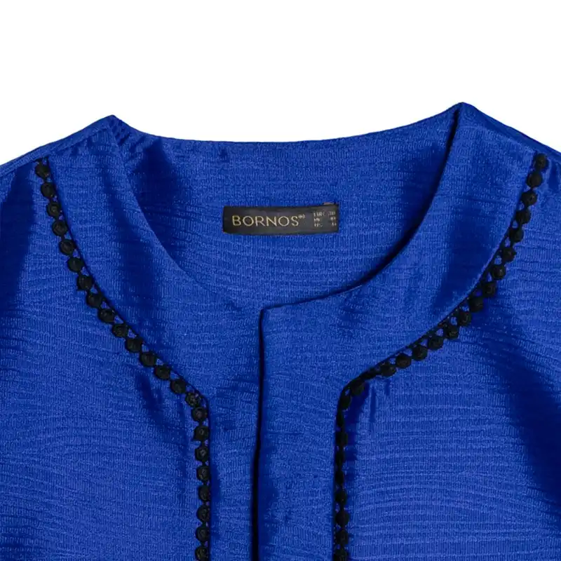 کت زنانه برنس مدل نلین رنگ آبی کاربنی