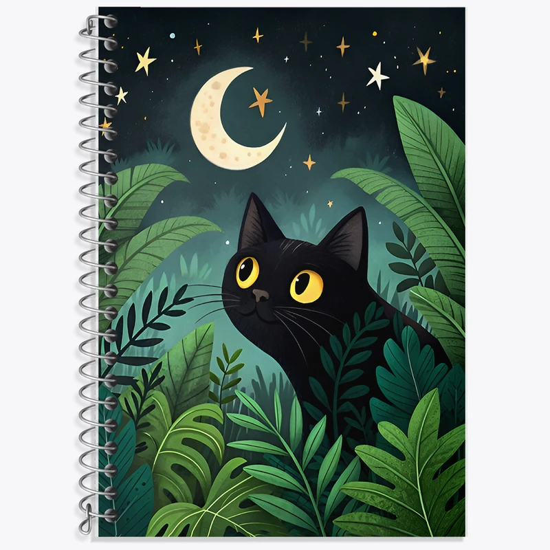 دفتر نت موسیقی 50 برگ خندالو طرح گربه و ماه کد F7703