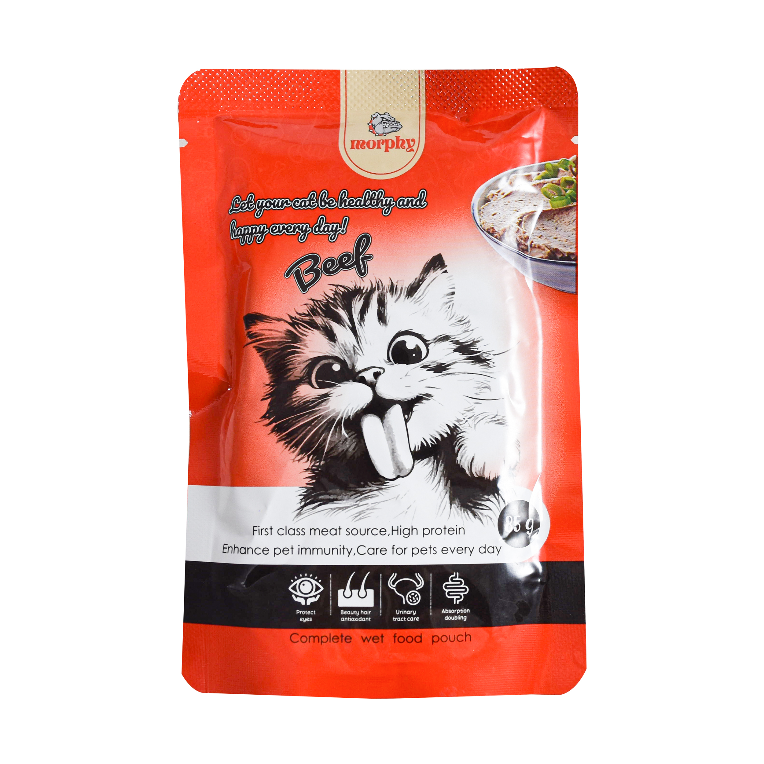پوچ گربه مورفی مدل گوشت بسته وزن 85 گرم