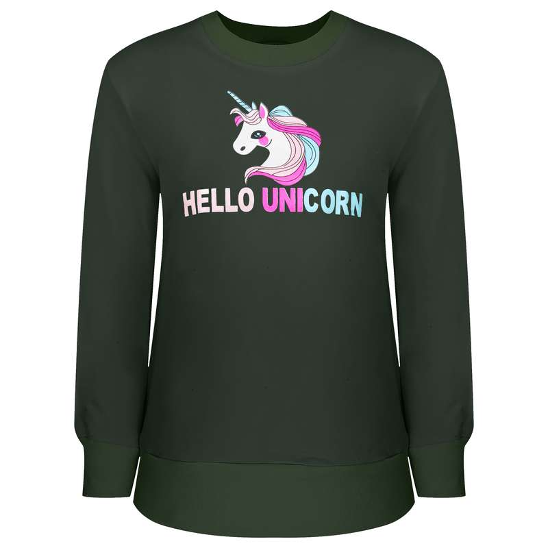 سویشرت زنانه طرح یونیکورن مدل 049