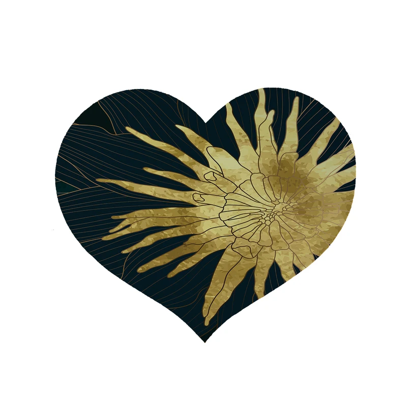 پادری مدل قلب طرح گل کد 8970 سایز 90x90 سانتی متر 