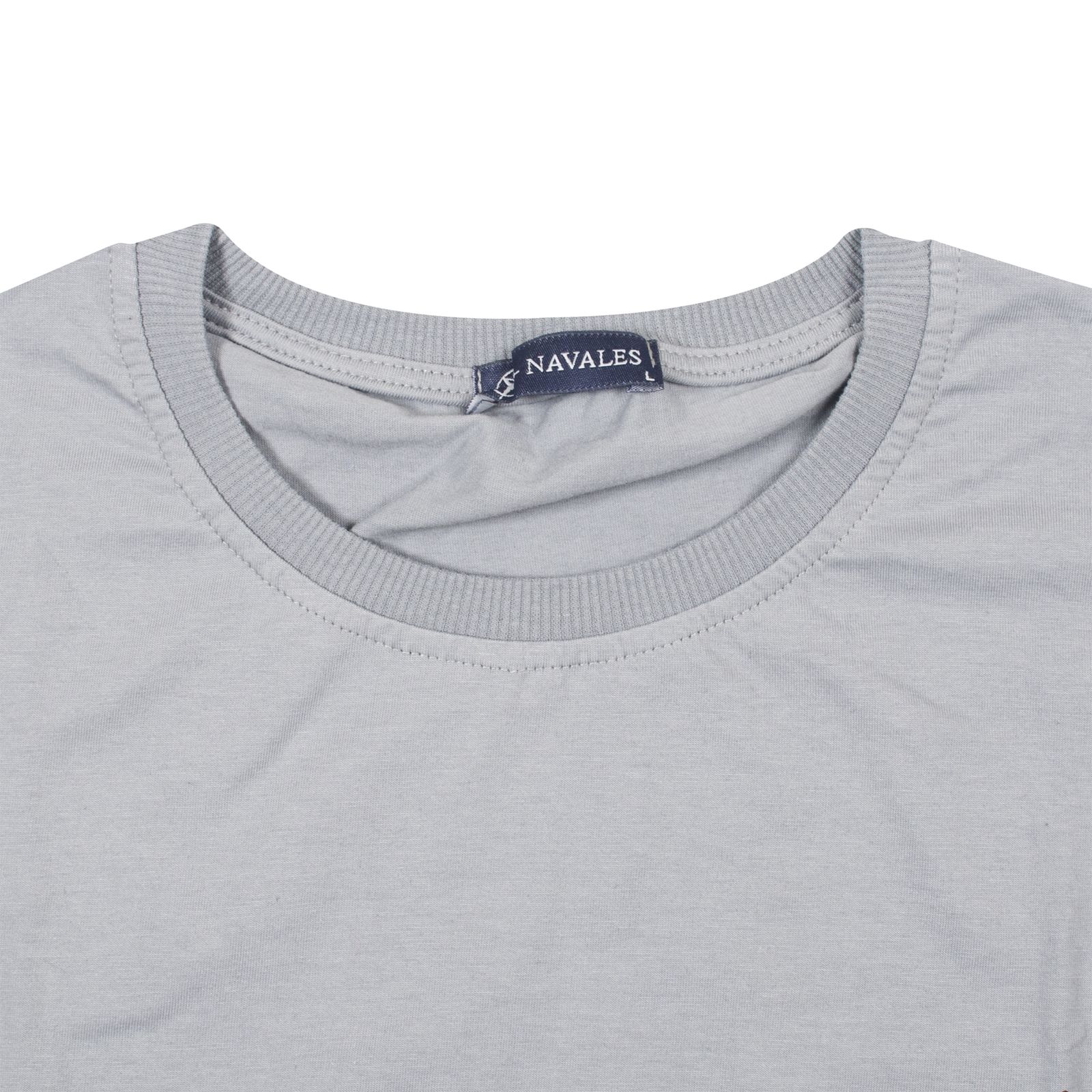 تی شرت آستین کوتاه مردانه ناوالس مدل T رنگ طوسی - - 2