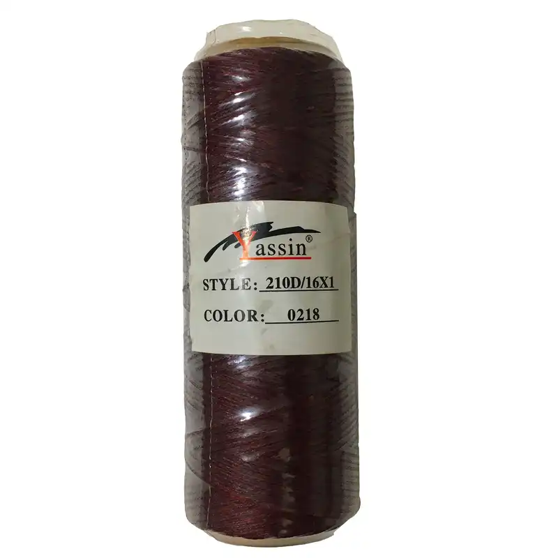 نخ موم دار عنابی یاسین کد 0218 سایز 1 طول 50 متر