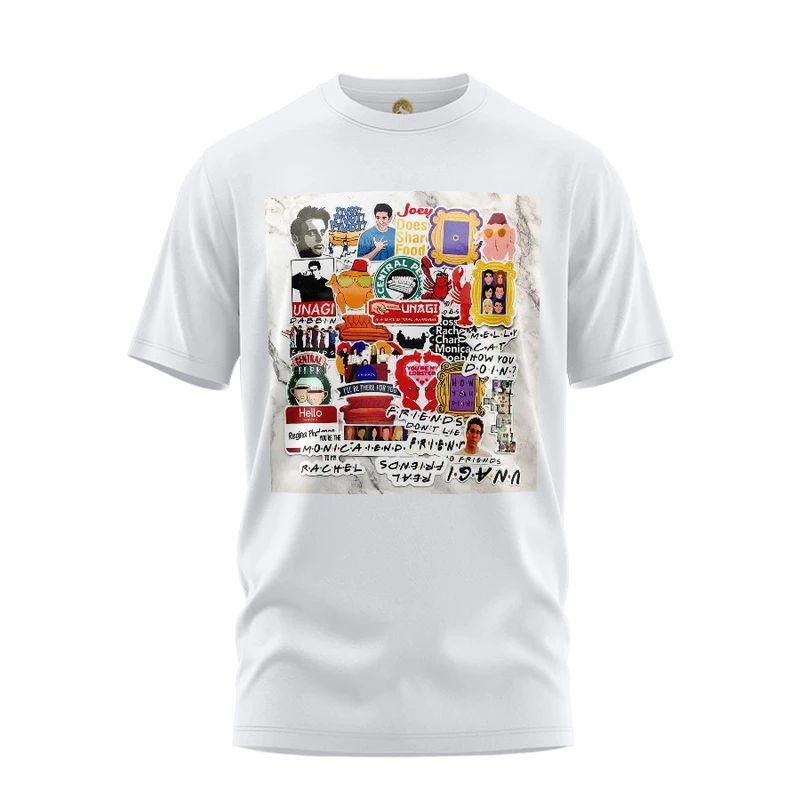 تی شرت آستین کوتاه زنانه هومرو مدل TW516 طرح فرندز