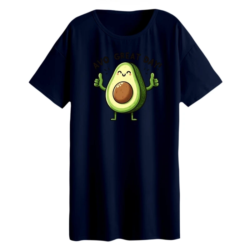 تی شرت لانگ زنانه مدل آووکادو خوشحال