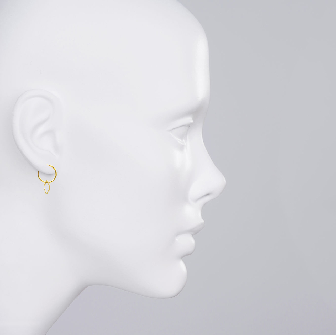 گوشواره طلا 18 عیار زنانه کاپانی مدل حلقه ای با آویز کد KE016 -  - 2