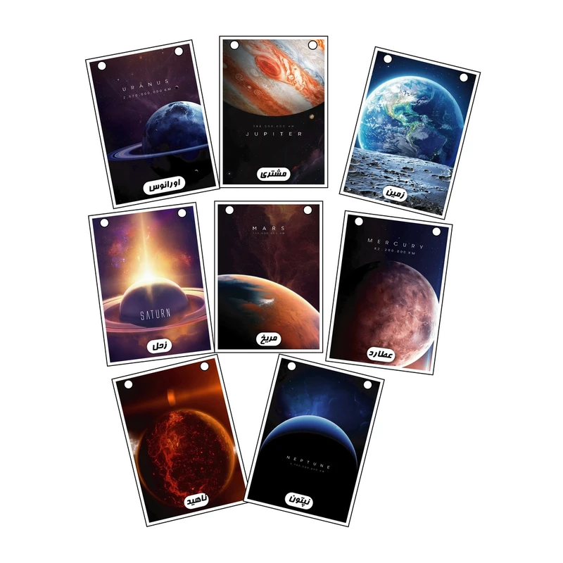 پوستر مدل ناسا فضا طرح سیاره ها  کد km-888 مجموعه 8 عددی 