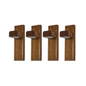 چراغ دیواری مدل چوبی کد W003L مجموعه 4 عددی