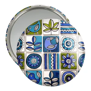 آینه جیبی خندالو مدل کاشی  کد 2194