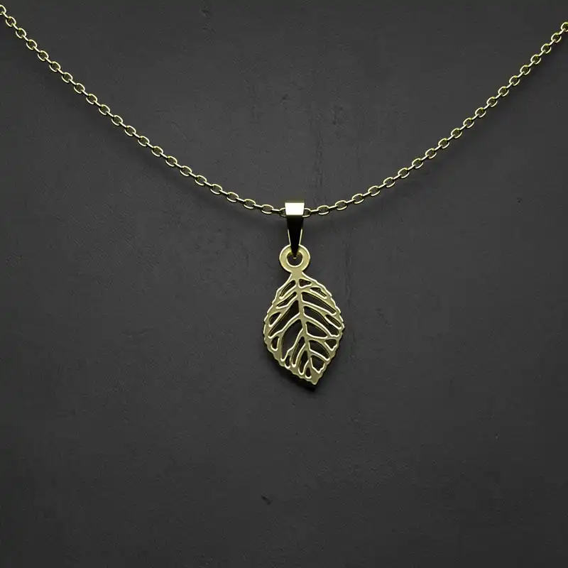 گردنبند طلا 18 عیار زنانه مدوپد مدل برگ کد SS2-1-1094