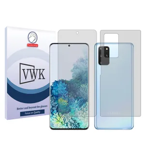 VWK Tough model transparent screen protector suitable for Samsung Galaxy S20 Plus mobile phone along with the back protector