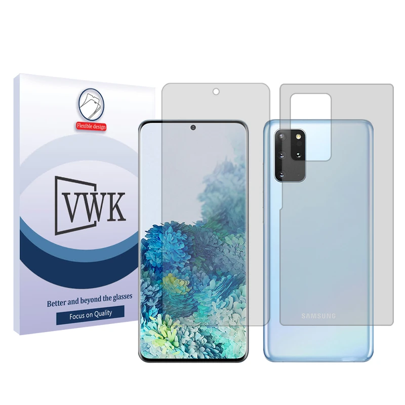 محافظ صفحه نمایش شفاف وی دبلیو کی مدل Tough مناسب برای گوشی موبایل سامسونگ Galaxy S20 Plus به همراه محافظ پشت گوشی