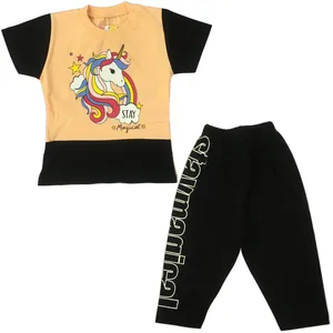 ست تی شرت و شلوارک دخترانه مدل GF90