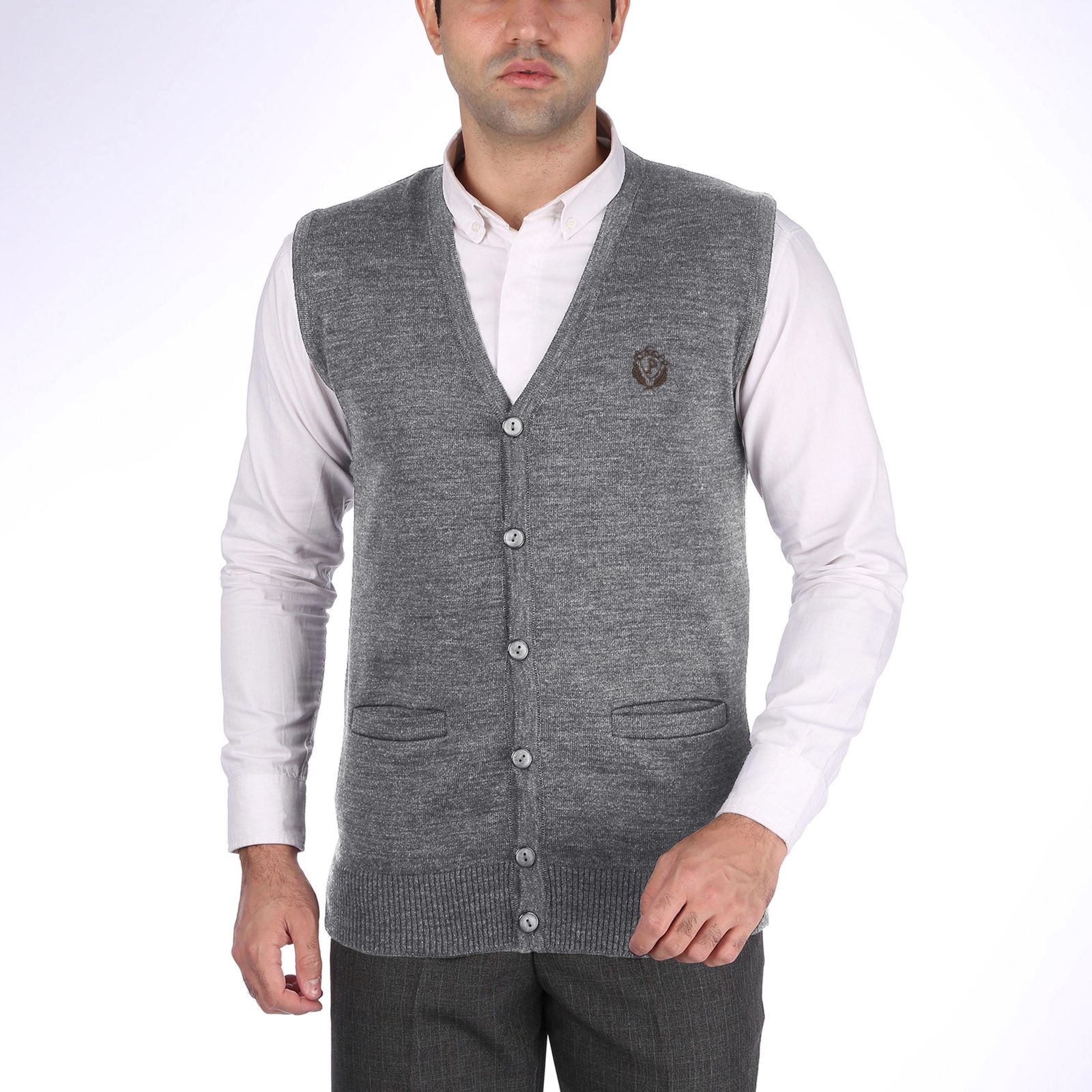 ژیله مردانه تریکو پاییزان مدل J710 ملانژ - - 1