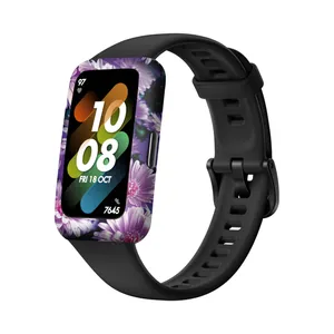 MAHOOT Purple_Flower Cover Sticker for Huawei Band 7 Smartwatch