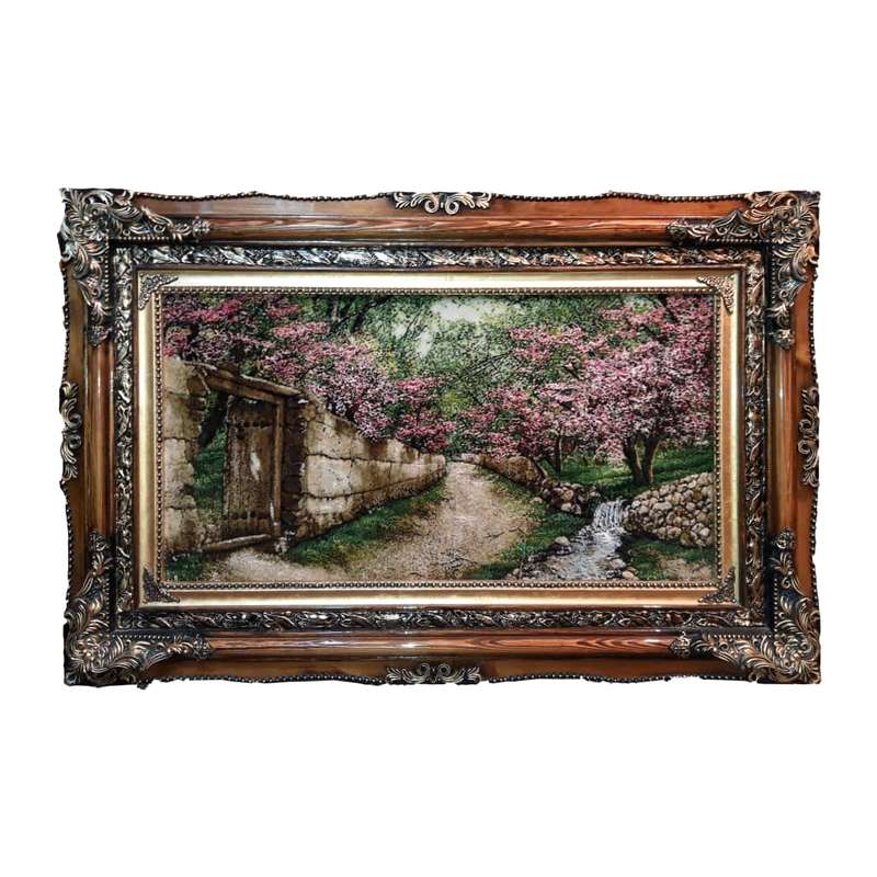 تابلو فرش دستباف مدل کوچه باغ بهاری کد a894