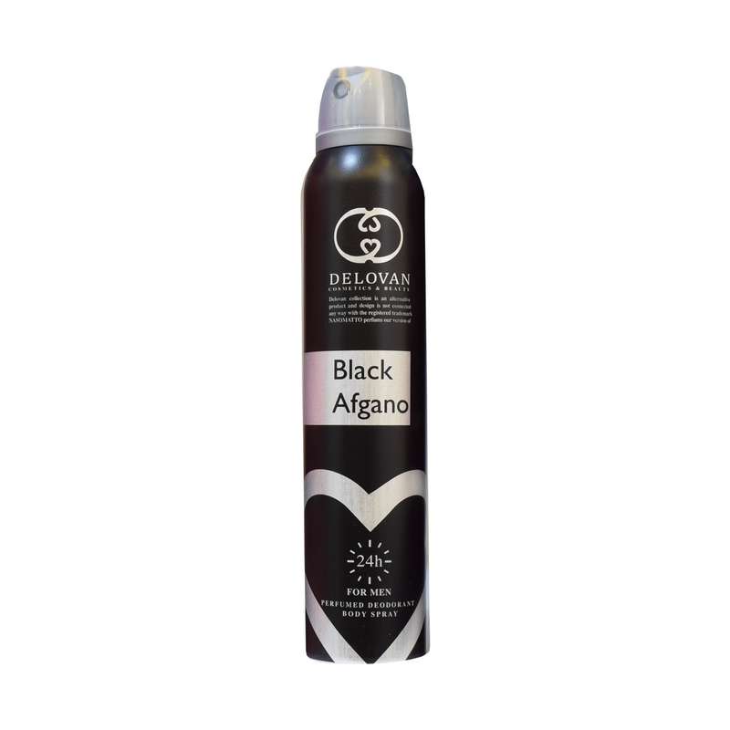 اسپری خوشبو کننده بدن مردانه دلوان مدل black afgano حجم 200 میلی لیتر اسپری خوشبو کننده بدن مردانه دلوان مدل black afgano حجم 200 میلی لیتر