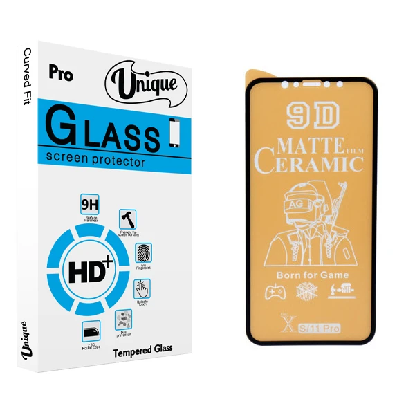 محافظ صفحه نمایش سرامیکی مات يونيک مدل +Clear مناسب برای گوشی موبایل اپل iphone11PRO / X/XS