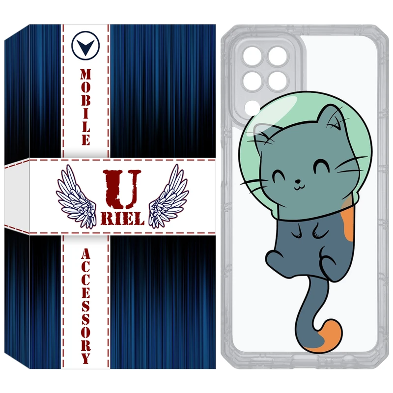 کاور یوریل مدل Clear کد 61 طرح گربه مناسب برای گوشی موبایل سامسونگ Galaxy A22 4G / M32 / M22
