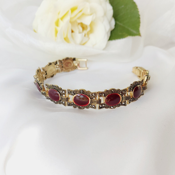 دستبند زنانه مدل مارگازیت طلاروس کد JW485.3