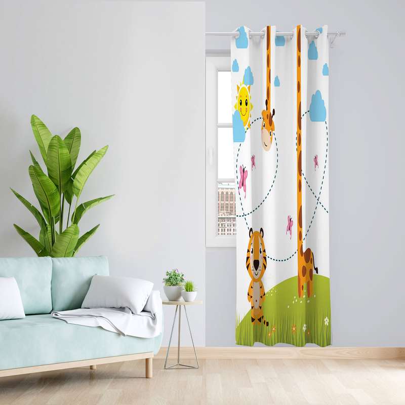 پرده مدل اتاق کودک مخمل پانچی کد 1184a سایز 140x280 سانتی متر