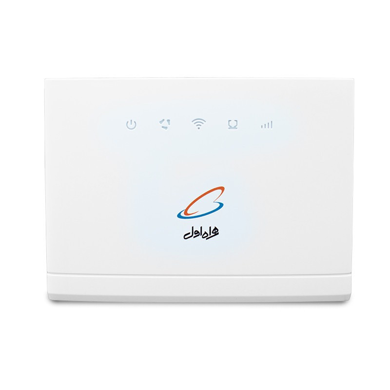 مودم روتر 4G همراه اول مدل HA4300-T، با پشتیبانی از 16 کاربر، آنتن داخلی، اتصال Wi‑Fi و درگاه RJ-45 LAN، دارای شیار سیم‌کارت و کارت هدیه فعال‌سازی سیم‌کارت اعتباری