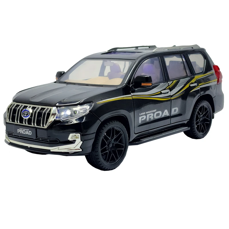 ماکت ماشین مدل فلزی چراغ دار 6درب بازشو پرادو طرح land cruiser prado