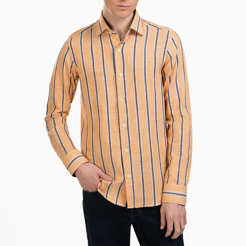 پیراهن آستین بلند یقه کراواتی مردانه ام کی مدل 1848